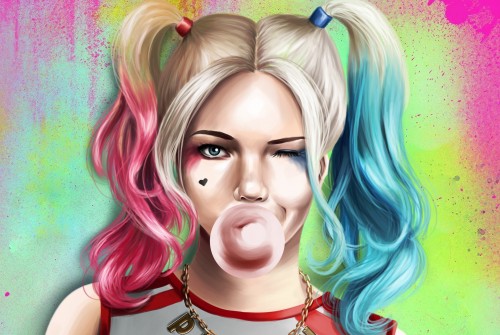 suicide squad harley quinn art vzgliad litso khvostiki zhvac