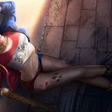 Arts_sensuality_sensual_sexy_woman_girl_art_comics_Harley_Quinn_Suicide_Squad_bat_baseball_sitting_1920x1080