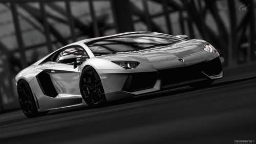 black and white video games cars Lamborghini Gran Turismo 5 races Playstation 3 Aventador 2600x1463